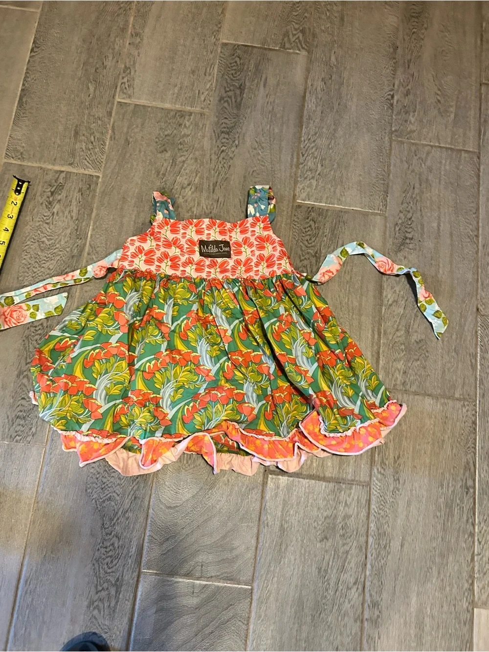 Matilda Jane Good Hart Knot Strawberry Apron Dress - size 4